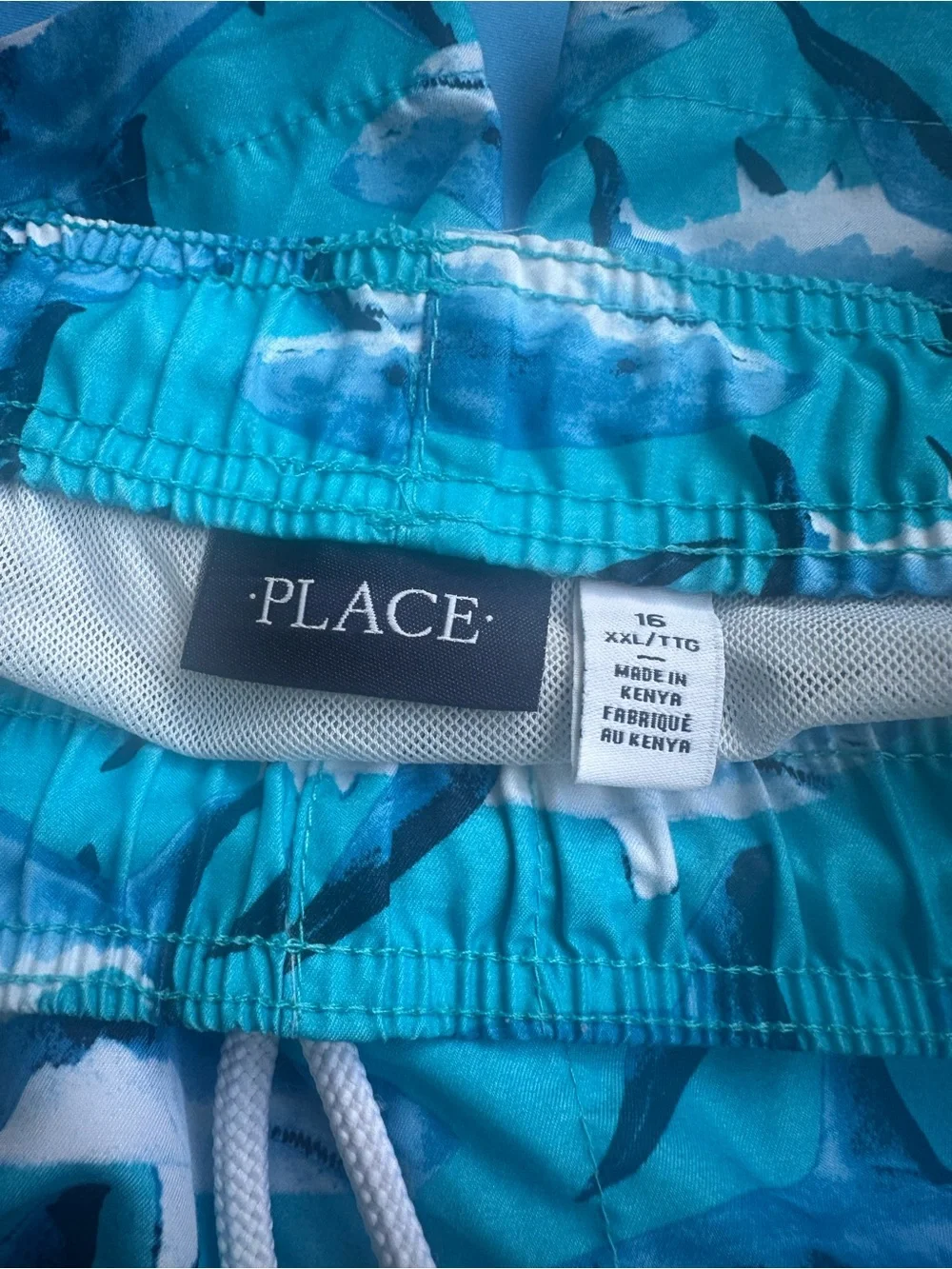 The Children's Place Blue Rash Guard Top and Striped Swim Shorts